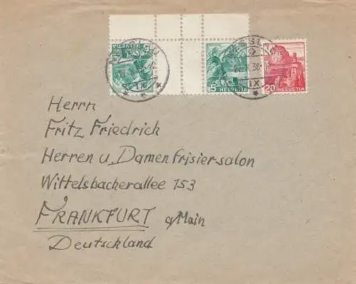 Schweiz: 1938: Nesslau nach Frankfurt