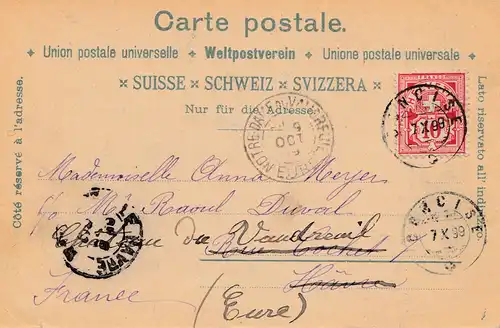 Schweiz: 1899: Ansichtskarte Yverdon