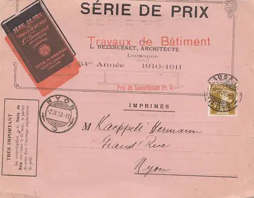 Suisse: 1910: Lausanne après Nyon