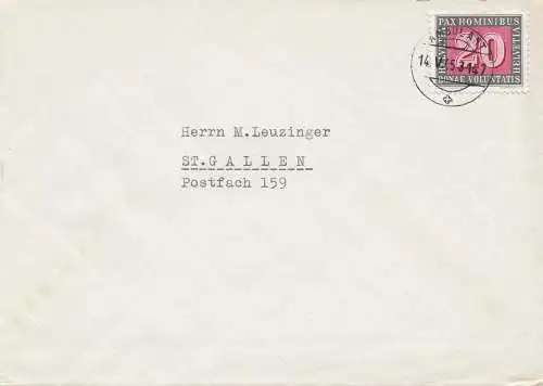 Schweiz: 1945: Brief nach St. Gallen