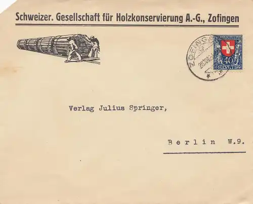 Schweiz: 1923: Zofingen nach Berlin, Holzkonservierung