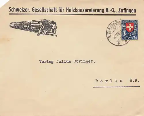 Suisse: 1923: Zofingen après Berlin, conservation en bois