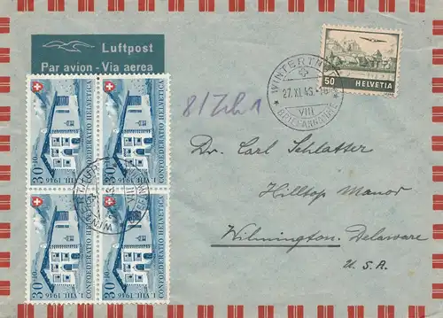 Suisse: 1946: Winterthur vers les États-Unis