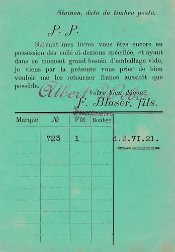 Suisse: 1923: Pierres après Mesocco