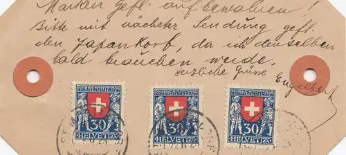 Suisse: 1928: Porte-paquets Liebuen