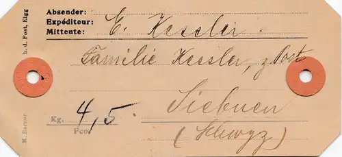 Suisse: 1928: Porte-paquets Liebuen