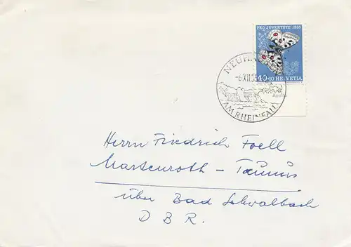 Schweiz: 1955: Neuhausen  nach Martenwohl-Taunus