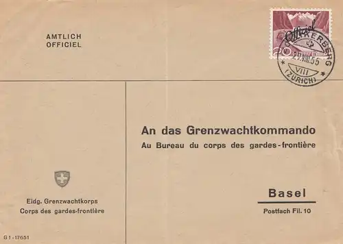 Suisse: 1955: Zollikerberg, la garde-frontières de Bâle