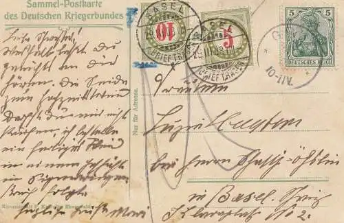 Schweiz: 1908: Graz nach Basel, Nachgebühr