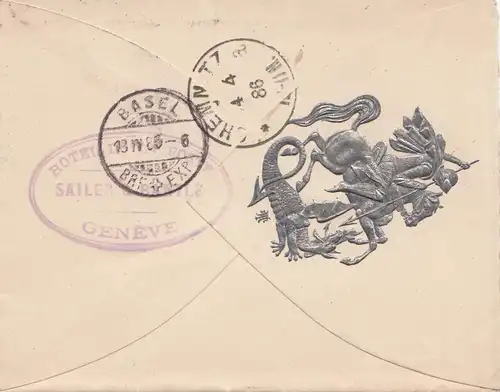 Schweiz: 1886: Genf nach Chemnitz