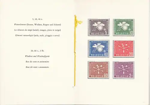 Schweiz: 1956: Dienstmarken Organisation Meteorologique Mondiale