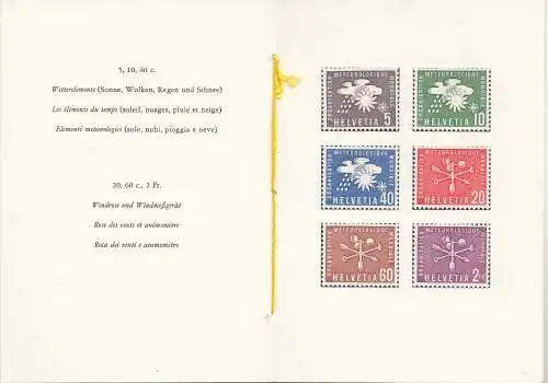 Suisse: 1956: Marques de service Organisation Météologique Mondiale