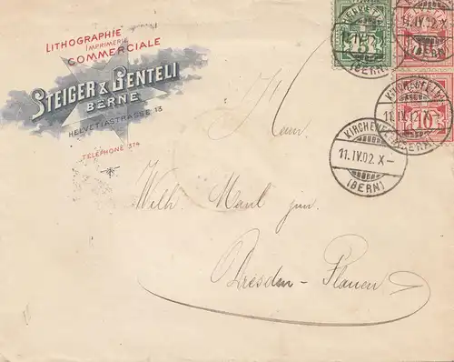 Suisse: 1902: Kirchenfeld d'après Dresde, Litho Imprimer