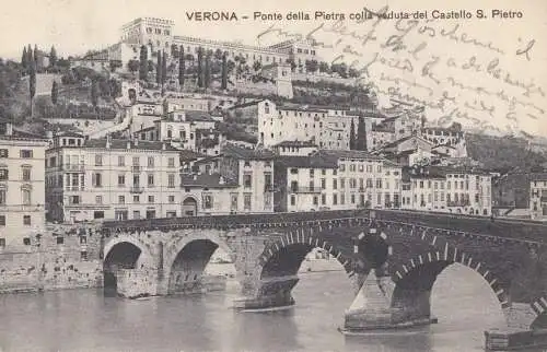 Schweiz: 1908: Ansichtskarte Verona aus Luzern nach Brüssel