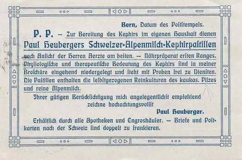 Schweiz: Ganzsache: 1909: Bern nach Oschatz, Drucksache