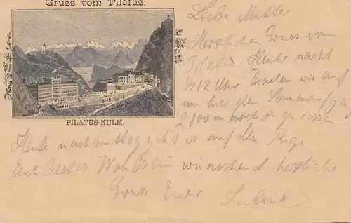 Schweiz: Ganzsache: 1891: Gruss vom Pilatus