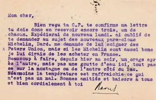 Suisse: Tout ce qui est arrivé: 1925: Neuchâtel à Strasbourg, frais supplémentaires