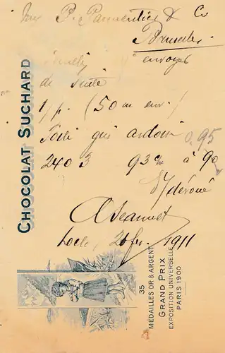 Schweiz: Ganzsache: 1911: Locle nach Brüssel