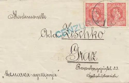 Serbie: 19xx: Lettre à Graz, censure