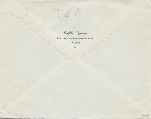 Spanien: 1963: Brief Irun nach Zürich