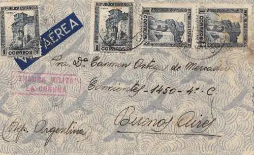 Espagne: 1937: Aéroport de destination Argentine, censure militaire