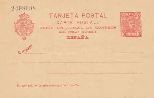 Spanien: Ganzsache Tarijeta Postal