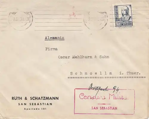 Espagne: 1938: San Sebastian après Schölln, censure