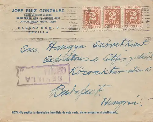 Espagne: 1940: Séville à Budapest, censure
