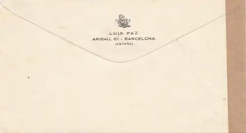 Spanien: 1948: Luftpost nach Hamburg