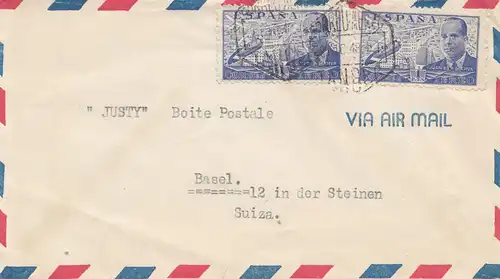 Spanien: 1948: Luftpost nach Basel
