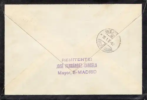 Espagne: 1935: Lettre recommandé Madrid à Berne