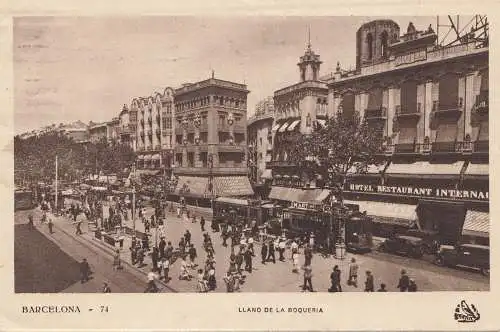 Spanien: 1939: Ansichtskarte Barcelona nach Gera, Zensur