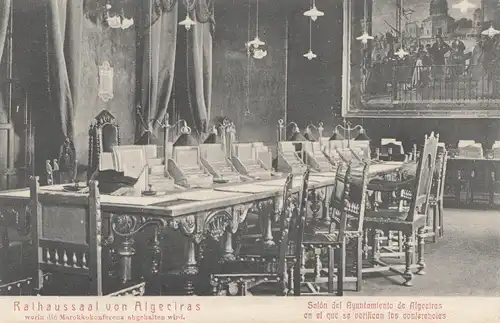 Espagne: 1906: Carte de la Conférence du Maroc après Steglitz, Algericas