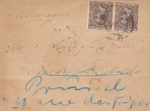 Espagne: 1895: Lettre à Bruxelles.