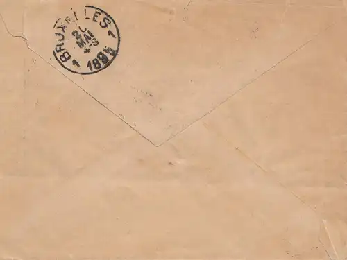 Espagne: 1895: Lettre à Bruxelles.