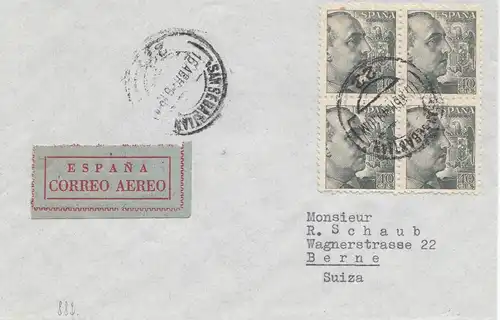 Spanien: 1949: Luftpost San Sebastian nach Bern