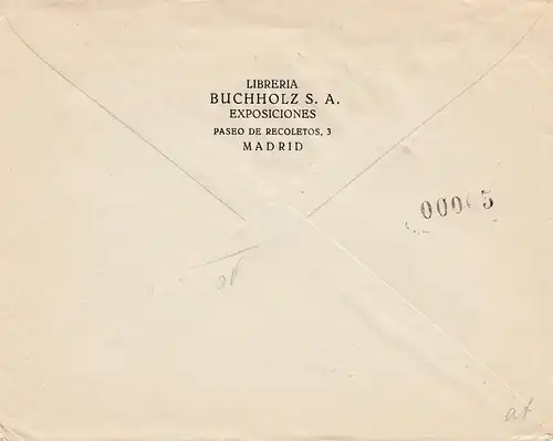 Espagne: 1946: Madrid comme courrier aérien à Bâle