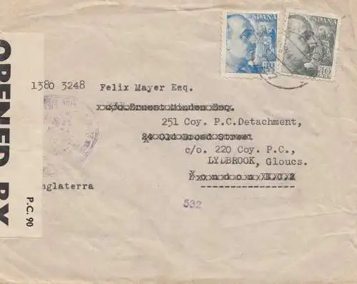 Espagne: 1941: Lettre à Londres, censure