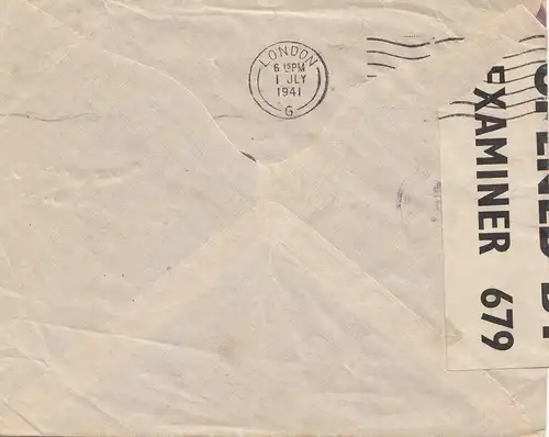Spanien: 1941: Brief nach London, Zensur