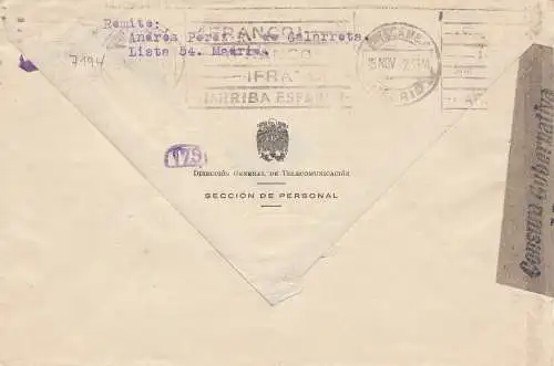 Espagne: 1942: Lettre de Madrid à Berlin, censure