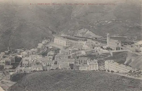 Espagne: 1904: Carte de vue de Port Bou vers Marseille