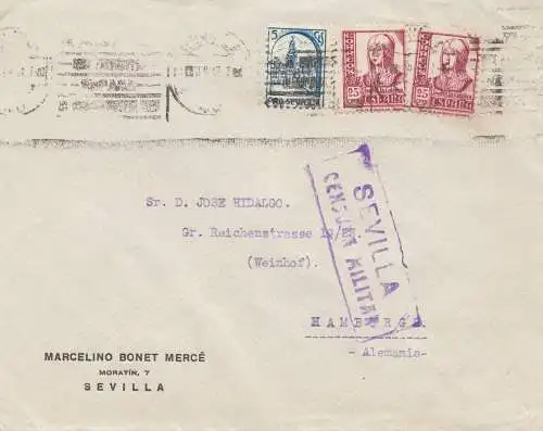 Spanien: 1937: Sevilla nach Hamburg, Zensur