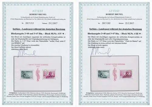 Serbie: Min. Block 4I, 4II, 41I et 4IV