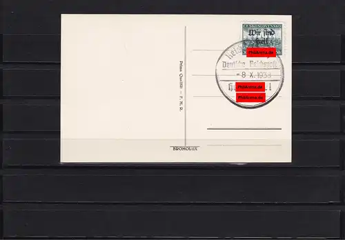 Sudetenland: Reichenberg MiNr. 137, cacheté sur la carte