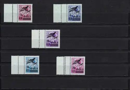Serbie: timbres postaux numéro 66-70 L, **