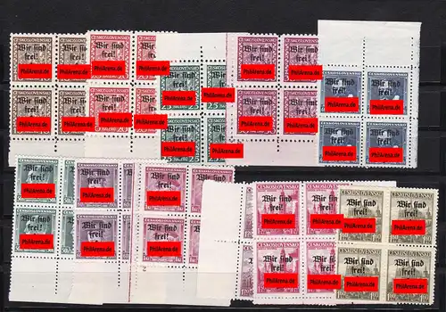 Sudetenland: Rumburg: MiNr. 2-12, **, Viererblocks