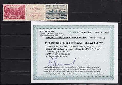 Serbien: MiNr. 50-51, **, Blockmarken
