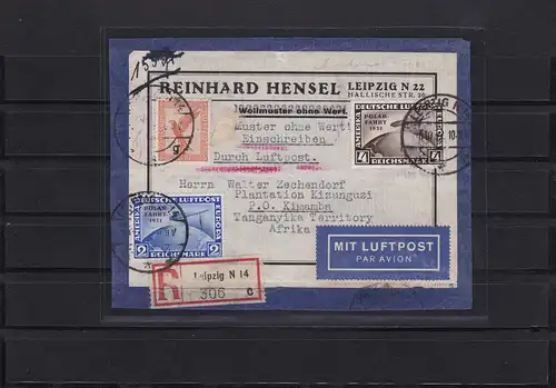 Reich allemand: MiNr. 457, 458 sur la section d'adresse, signature BPP