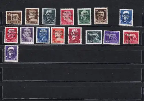 Zara: MiNr. 1-16, verschiedene Typen, postfrisch