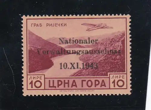 Montenegro: Flug 10L, MiNr. 19, *